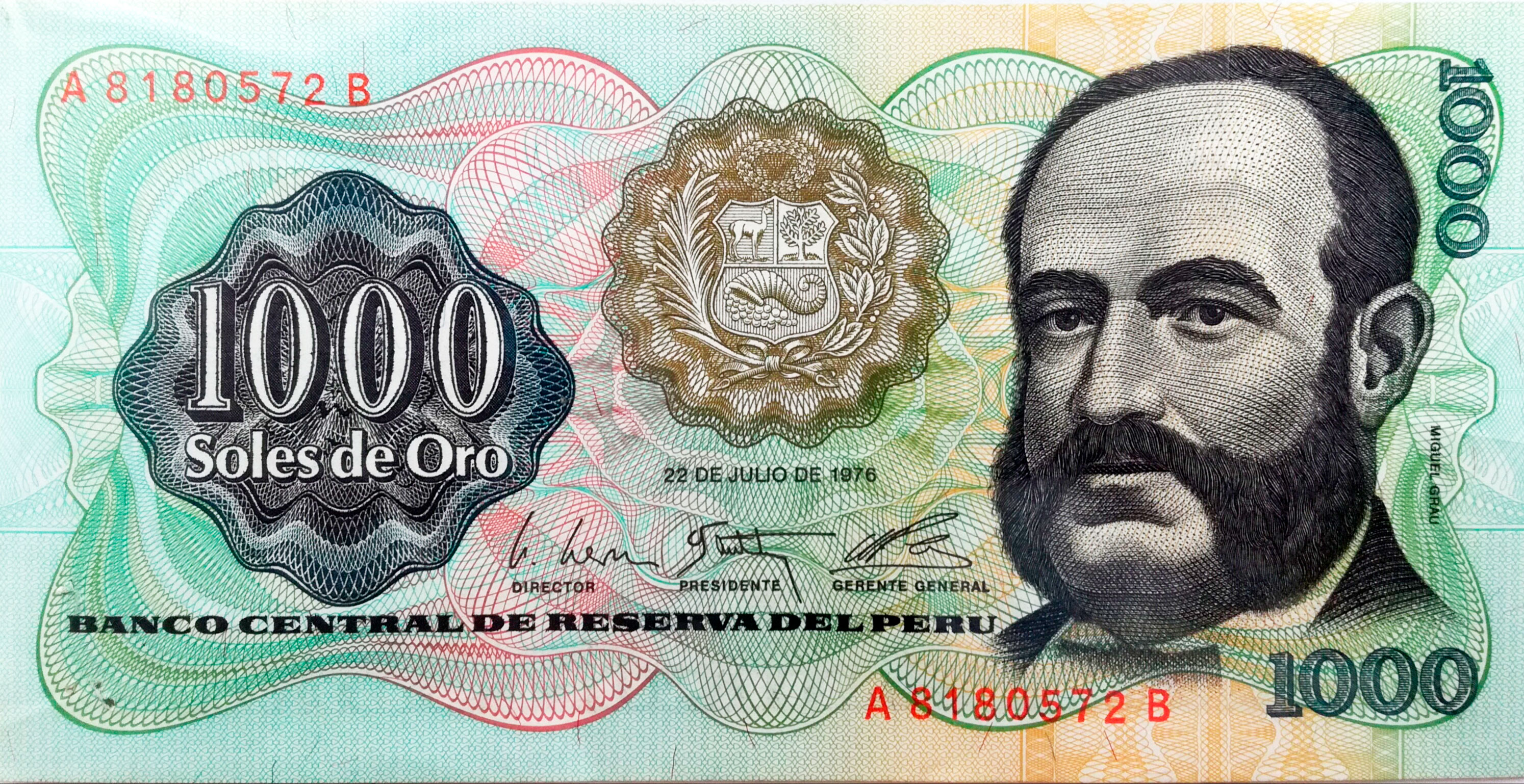 BILLETE 1000 MIL SOLES DE ORO 1976 PERU