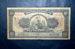 BILLETE 10 DIEZ SOLES DE ORO 1955 PERU