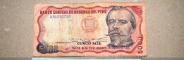 BILLETE 5000 CINCO MIL SOLES DE ORO PERU