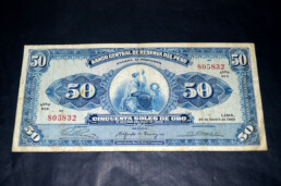 BILLETE 50 CINCUENTA SOLES DE ORO 1965 PERU