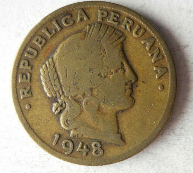 MONEDA 5 CENTAVOS 1948 PERÚ