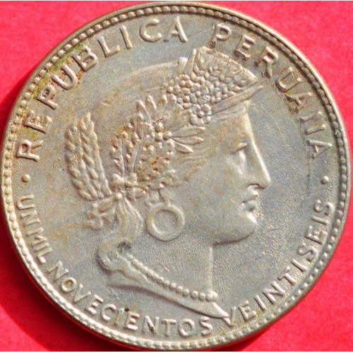 MONEDA 5 CENTAVOS UN MIL NOVECIENTOS VEINTISEIS 1926 PERÚ