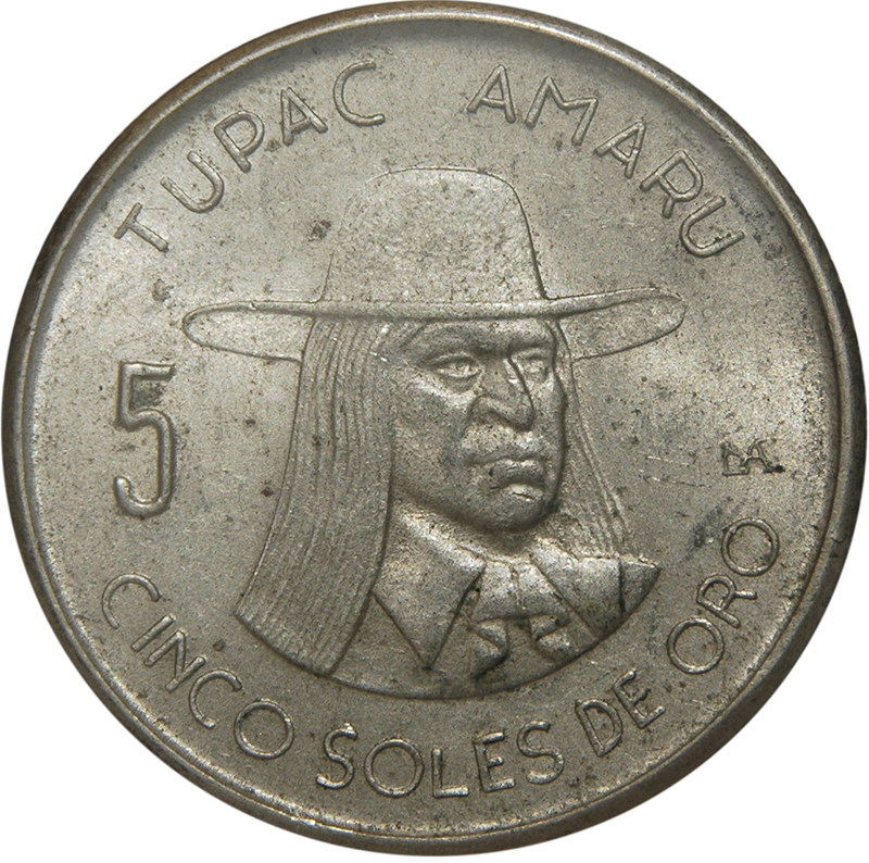 MONEDA 5 CINCO SOLES DE ORO 1972 PERÚ