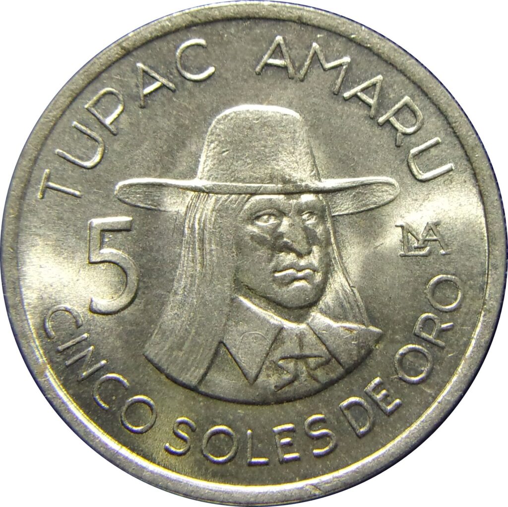 MONEDA 5 CINCO SOLES DE ORO 1976 PERÚ
