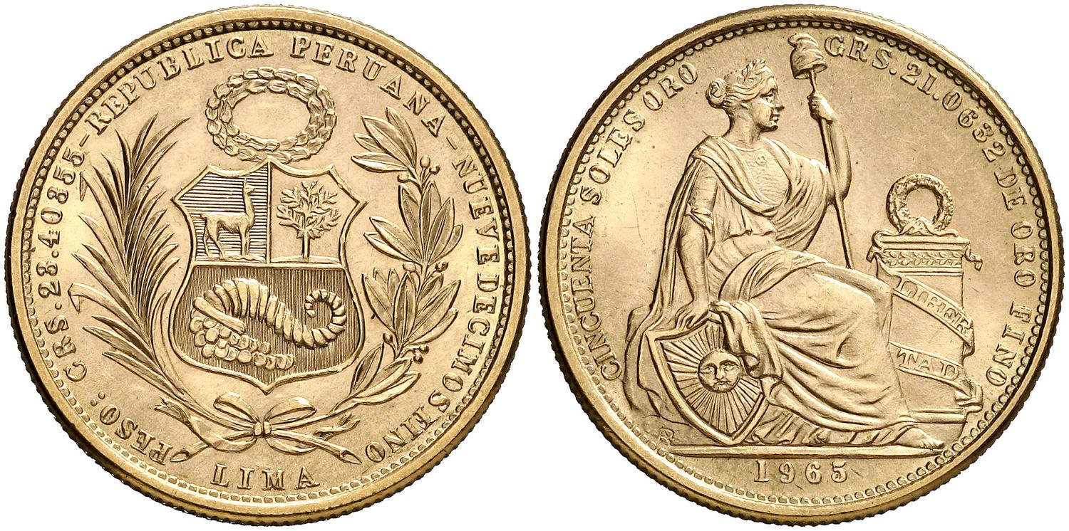 50 SOLES DE ORO 1965 PERÚ
