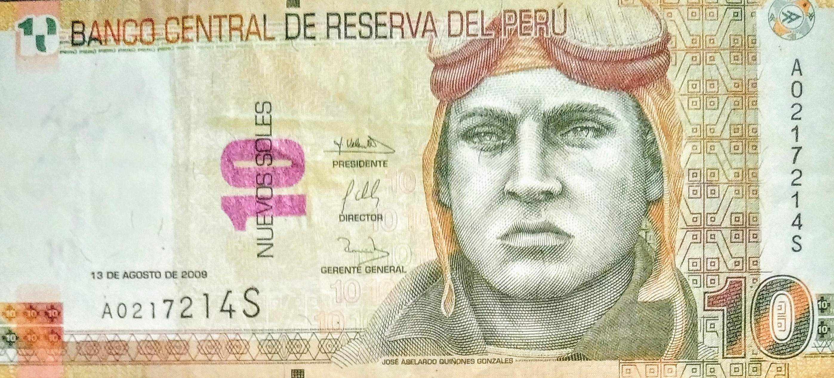 BILLETE 10 DIEZ NUEVOS SOLES 2009 PERU