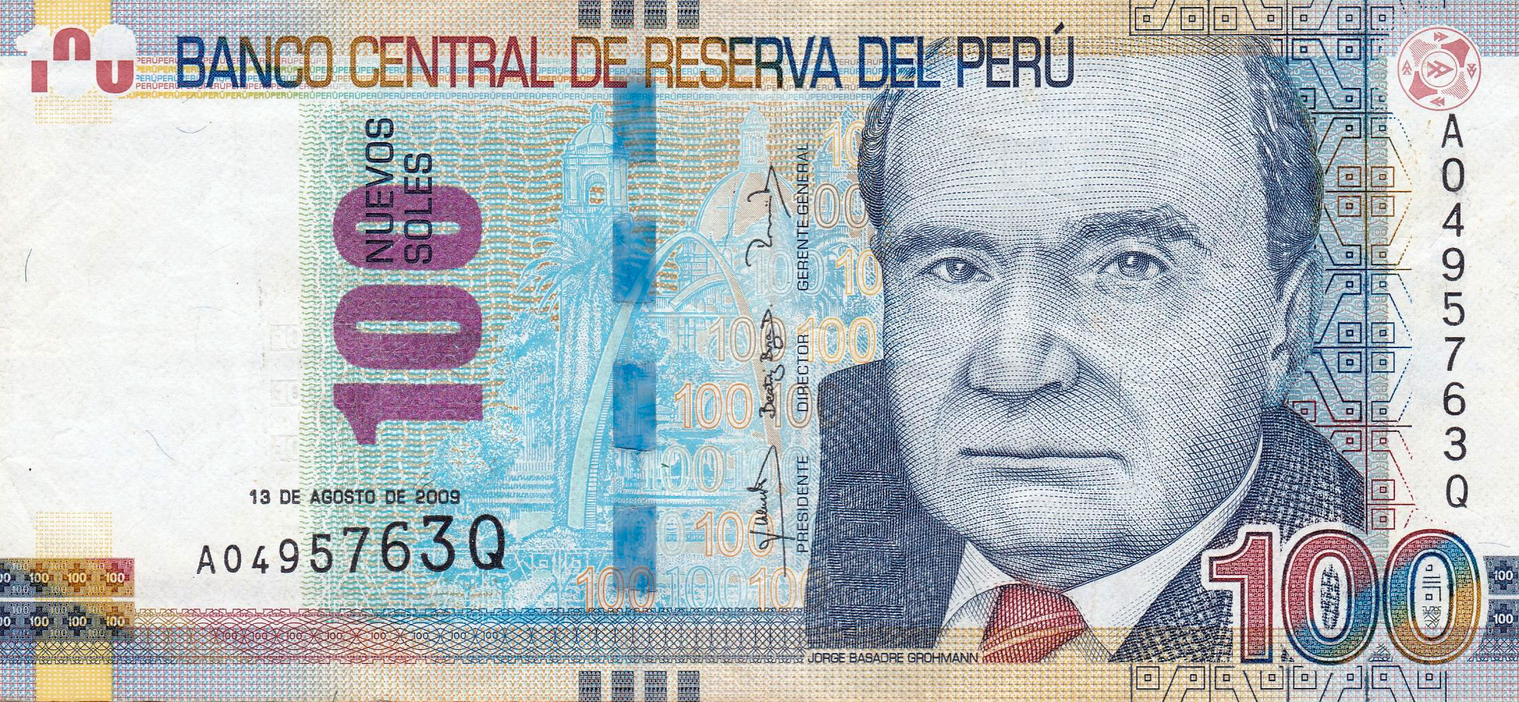 BILLETE 100 CIEN NUEVOS SOLES 2009 PERU