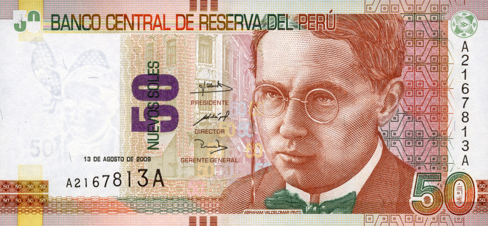 BILLETE 50 CINCUENTA NUEVOS SOLES 2009 PERU